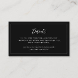 Tarjeta De Recepción Boda elegante tradicional negra