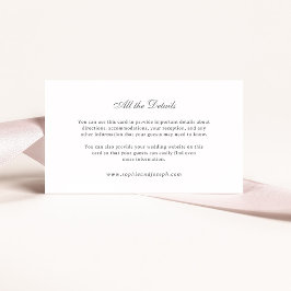 Tarjeta De Recepción Boda elegante y lujoso | Detalles de blanco y gris