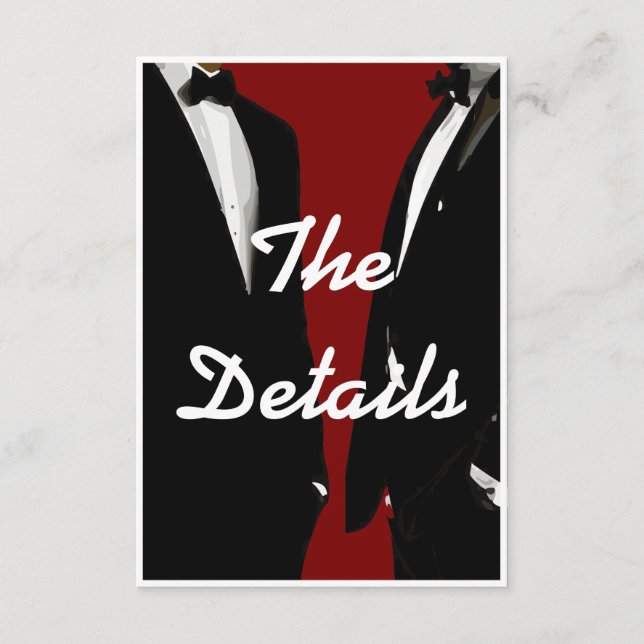 Tarjeta De Recepción Boda elegante y moderno de los homosexuales (Anverso)