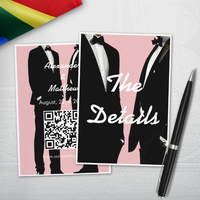 Tarjeta De Recepción Boda elegante y moderno de los homosexuales (Subido por el creador)