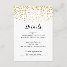 Boda elegante y simple de confeti dorado