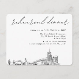 Tarjeta De Recepción Boda en Akron Cena de Ensayo Elegante