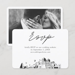 Tarjeta De Recepción Boda en Albuquerque Minimalista Boceto RSVP