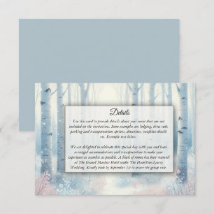 Tarjeta De Recepción Boda en el Bosque de Abedul Azul Helado