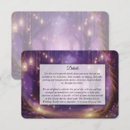 Tarjeta De Recepción Boda en el Bosque Encantado de Violet a la Mediano
