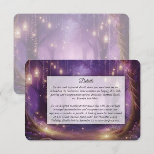 Tarjeta De Recepción Boda en el Bosque Encantado de Violet a la Mediano