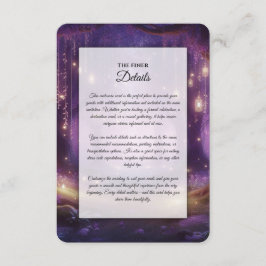 Tarjeta De Recepción Boda en el Bosque Encantado de Violet a Medianoche