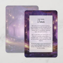 Tarjeta De Recepción Boda en el Bosque Encantado de Violet a Medianoche