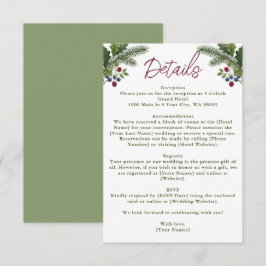Tarjeta De Recepción Boda en el bosque rústico de madera y montañas