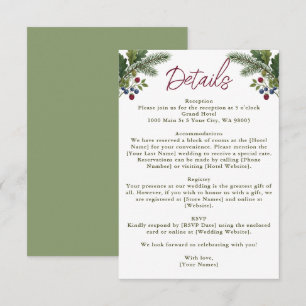 Tarjeta De Recepción Boda en el bosque rústico de madera y montañas