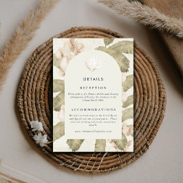 Tarjeta De Recepción Boda en el elegante jardín botánico