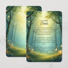 Tarjeta De Recepción Boda en el Encantado Bosque Estival Iluminado por 