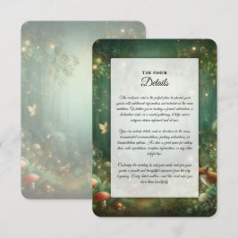 Tarjeta De Recepción Boda en el Encantado Bosque Verde Esmeralda