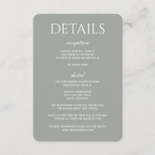 Tarjeta De Recepción Boda en el prado del bosque