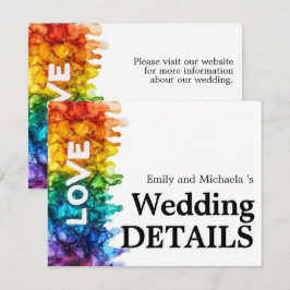 Tarjeta De Recepción boda en línea de 🌈 detalla LGBTQ pintada con amor