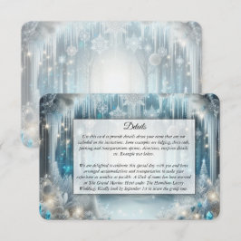 Tarjeta De Recepción Boda en un bosque nevado y brillante