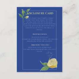 Tarjeta De Recepción Boda Encantada de Flor de Limón Azul
