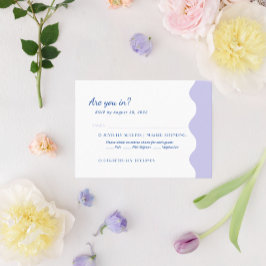 Tarjeta De Recepción BODA Entree Rsvp de la ola de lavanda azul