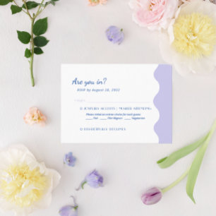 Tarjeta De Recepción BODA Entree Rsvp de la ola de lavanda azul