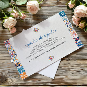 Tarjeta De Recepción Boda Española Fiesta Floral Colorida Talavera