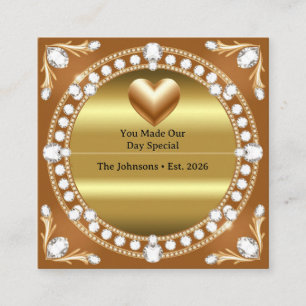 Tarjeta De Recepción 💍 Boda Estilo Monograma de Corazón de Oro 🌹