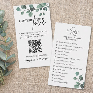 Tarjeta De Recepción Boda Eucalyptus Captura El Código QR Amor