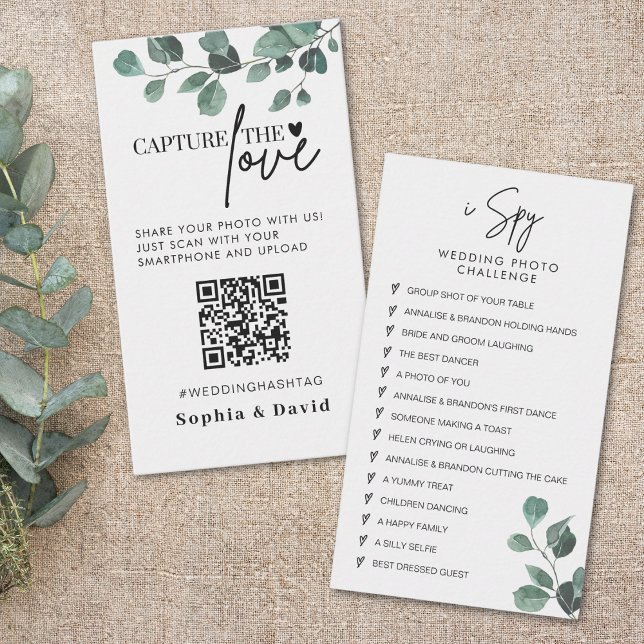 Tarjeta De Recepción Boda Eucalyptus Captura El Código QR Amor (Subido por el creador)
