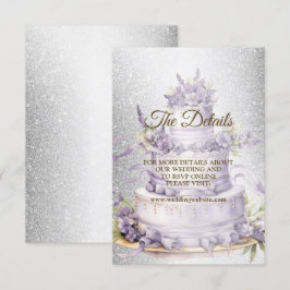 Tarjeta De Recepción Boda fiesta Cake Lavender Floral Elegante