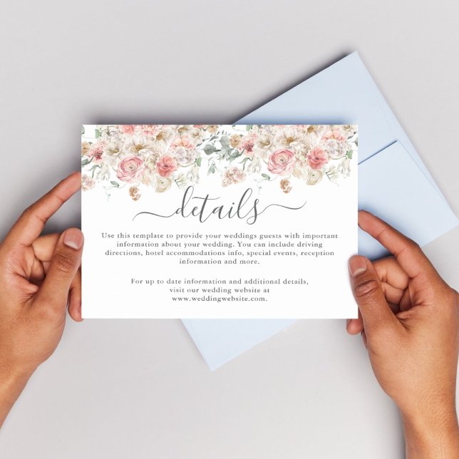 Tarjeta De Recepción Boda floral acuarela de verano (Summer Garden Watercolour Floral Wedding Enclosure Card
)