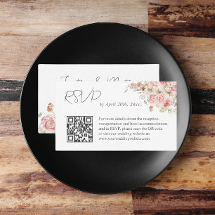 Tarjeta De Recepción Boda floral acuarela jardín de verano