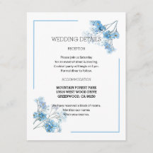 Boda floral acuarela romántica azul claro