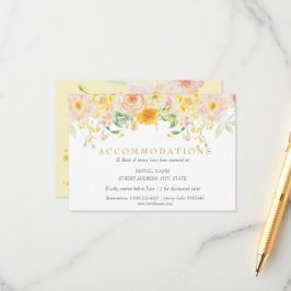 Tarjeta De Recepción Boda floral amarillo de mantequilla romántica