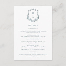 Tarjeta De Recepción Boda Floral Azul