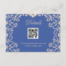 Boda floral Azul código Qr Detalles