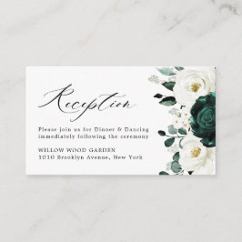 Tarjeta De Recepción Boda floral blanca Eucalyptus