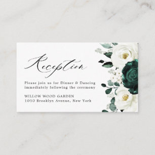 Tarjeta De Recepción Boda floral blanca Eucalyptus