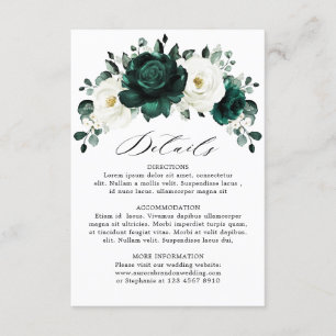 Tarjeta De Recepción Boda floral blanca Eucalyptus