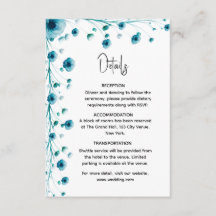 Boda floral blanco y azul moderno