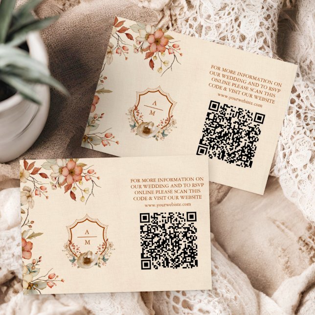 Tarjeta De Recepción Boda floral bohemiana del país occidental (Subido por el creador)