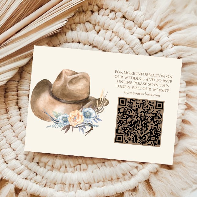 Tarjeta De Recepción Boda floral bohemiana del país occidental (Subido por el creador)