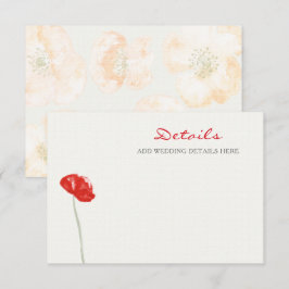 Tarjeta De Recepción boda floral bonito Red Poppies