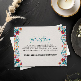 Tarjeta De Recepción Boda Floral Botánica Colorida Fiesta Mexicana