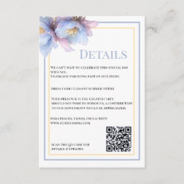 Tarjeta De Recepción Boda Floral Botánica Pastel Artística