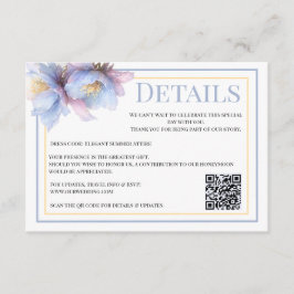 Tarjeta De Recepción Boda Floral Botánica Pastel Artística