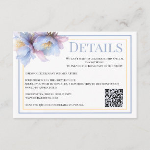 Tarjeta De Recepción Boda Floral Botánica Pastel Artística
