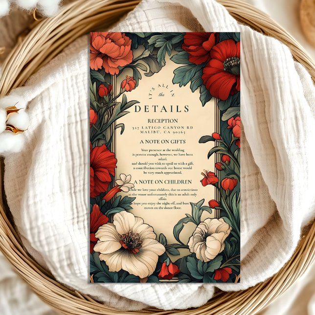 Tarjeta De Recepción Boda floral clásico Art Nouveau (Subido por el creador)