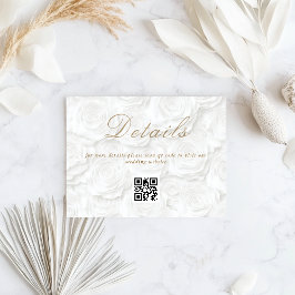 Tarjeta De Recepción Boda floral Código QR Detalles
