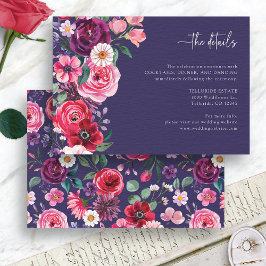 Tarjeta De Recepción Boda floral colorida