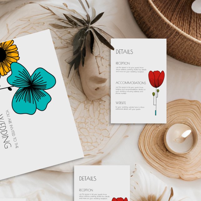 Tarjeta De Recepción Boda floral contemporáneo Art Noveau (Subido por el creador)