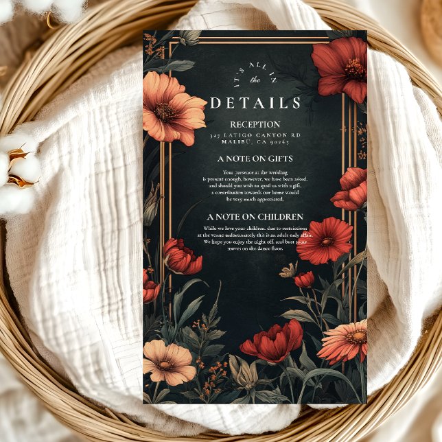 Tarjeta De Recepción Boda floral de Art Nouveau clásico (Subido por el creador)